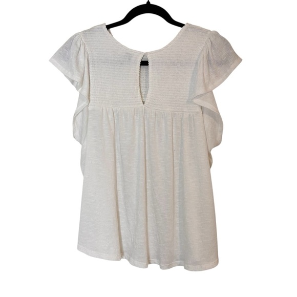 Gentle Fawn Women's White Flutter Sleeve Top- Size Small - Picture 5 of 9